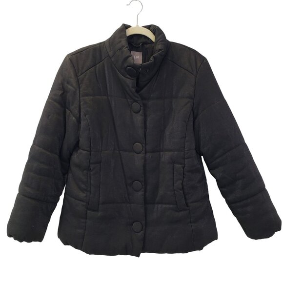 J. Jill Metallic Snap Closure Quilted Jacket Size Medium - Picture 1 of 6